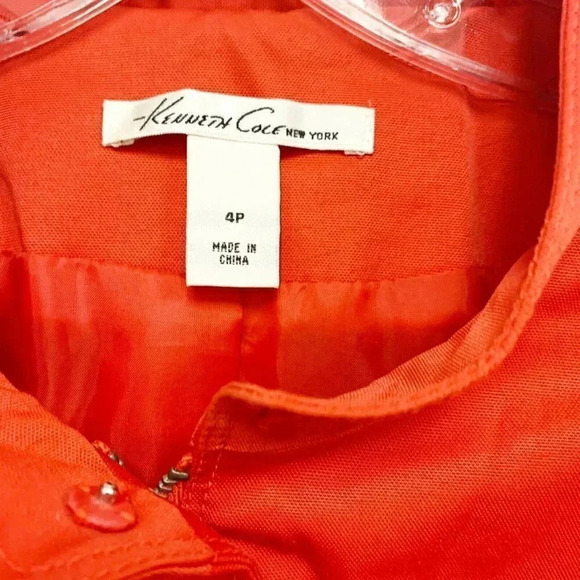 Kenneth Cole Petite Red Cropped Peplum Jacket - Picture 5 of 6